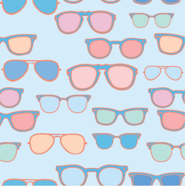 الگوی بدون درز - عینک آفتابی مد روز با رنگ پاستلی