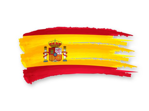 تصویر پرچم اسپانیایی که با دست کشیده شده است