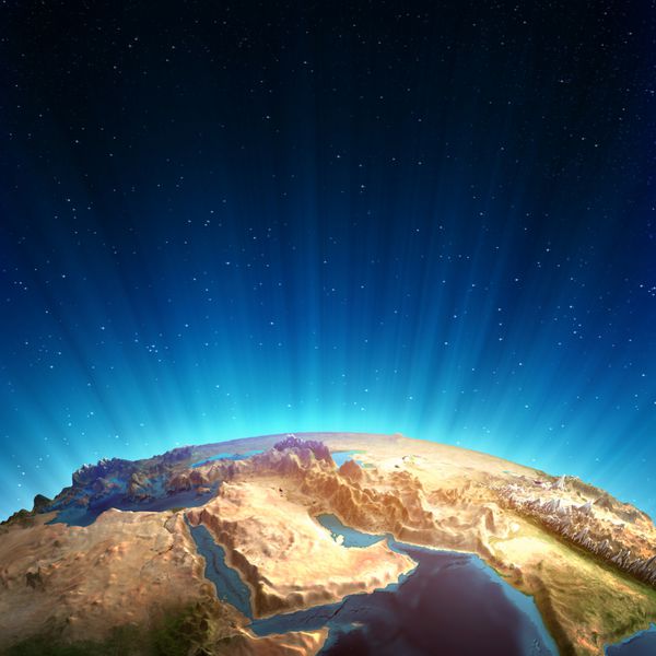 امداد واقعی خاورمیانه عناصر این تصویر توسط ناسا ارائه شده است