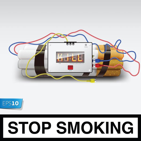 سیگار را ترک کنید - بمب سیگار وکتور تصویر
