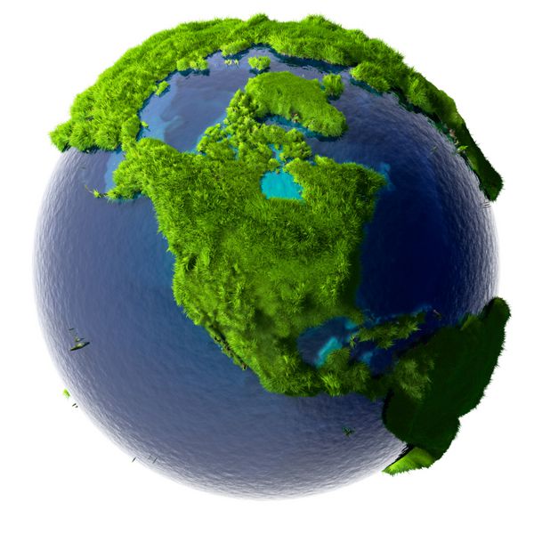 زمین با یک اقیانوس شفاف خالص کاملاً با چمن سبز سرسبز پوشیده شده است - نمادی از یک محیط زیست تمیز غنی از منابع طبیعی و شرایط محیطی خوب