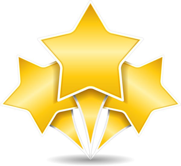 سه ستاره طلایی عناصر طراحی برای لوگوی شما وکتور