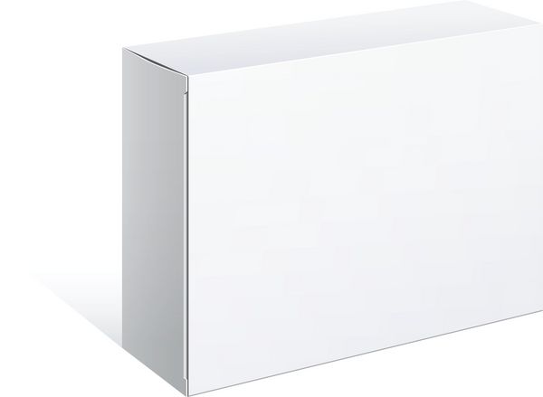 جعبه بسته بندی سفید واقعی برای نرم افزار دستگاه الکترونیکی و سایر محصولات وکتور