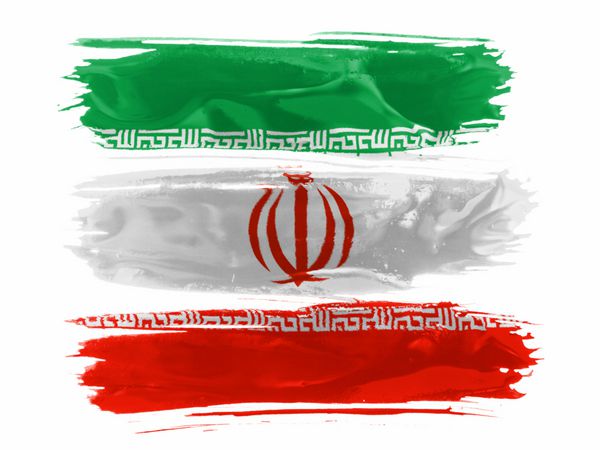 ایران پرچم ایران با سه خط رنگ سفید رنگ آمیزی شده است