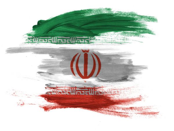 ایران پرچم ایران بر روی سطح سفید نقاشی شده است