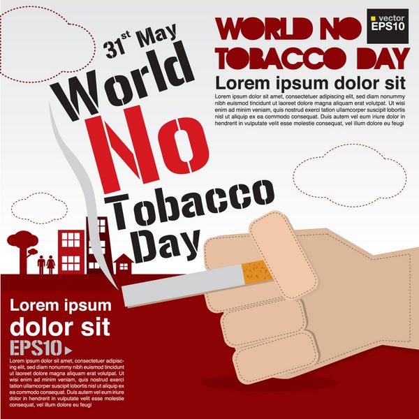 وکتور تصویر روز جهانی بدون دخانیات 31 مه