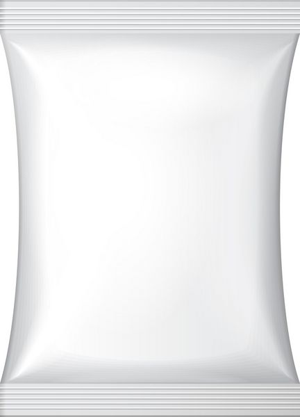 بسته بندی کیسه ای برای میان وعده غذایی فویل سفید سفید برای قهوه نمک شکر فلفل ادویه جات ترشی جات ساشه شیرینی چیپس کوکی ها یا آب نبات قالب بسته پلاستیکی آماده برای طراحی شما وکتور