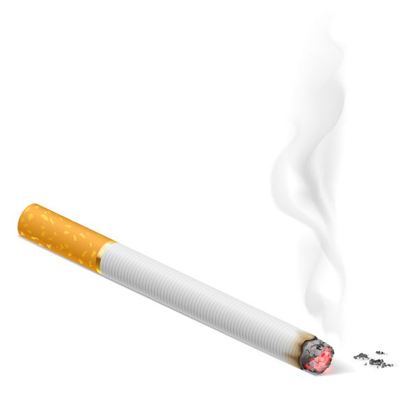 سیگار کشیدن تصویر در زمینه سفید برای طراحی