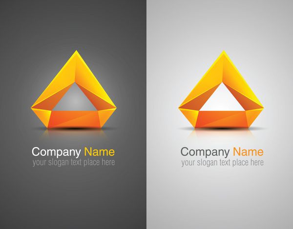 وکتور لوگوی انتزاعی براق هویت سازمانی عناصر طراحی اشکال نارنجی