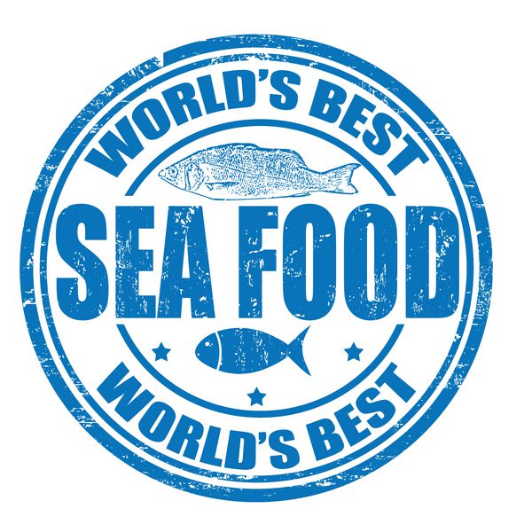 تمبر لاستیکی گرانج که داخل آن عبارت Sea food نوشته شده است