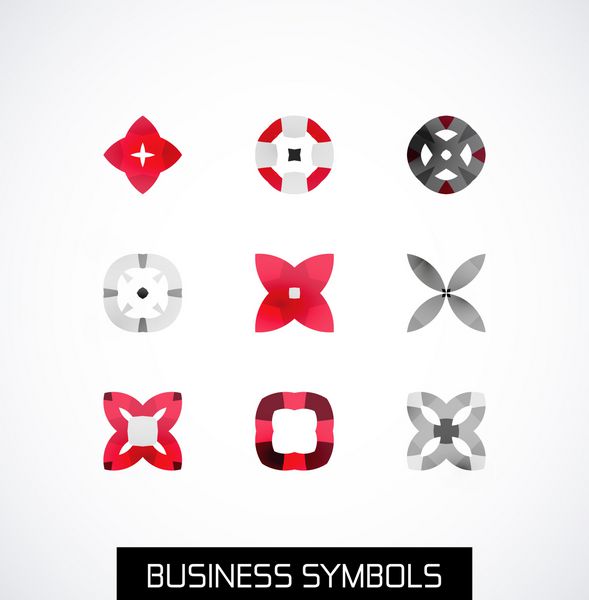 نمادهای تجاری هندسی انتزاعی مدرن مجموعه آیکون