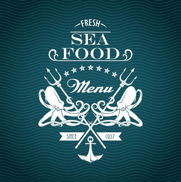 طرحی برای منوی رستوران غذای دریایی