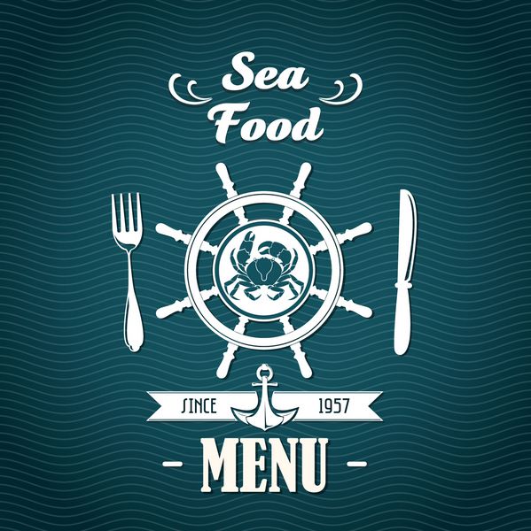 طرحی برای منوی رستوران غذای دریایی