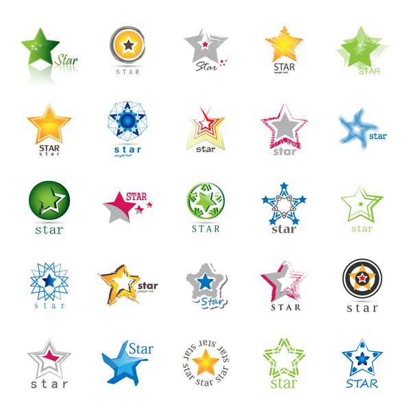 مجموعه آیکون های ستاره - جدا شده روی پس زمینه سفید - وکتور طرح گرافیکی قابل ویرایش برای طرح شما