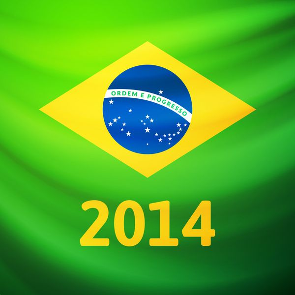 اهتزاز پرچم پارچه ای برزیل تصویر پس زمینه وکتور
