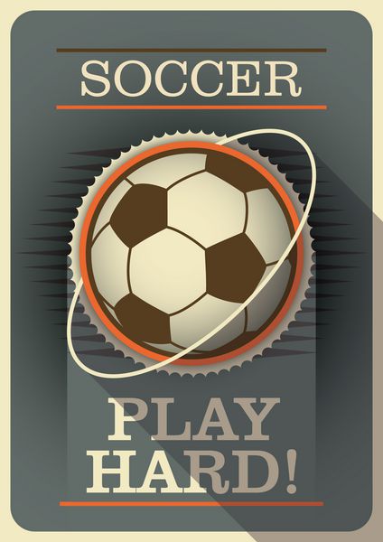 پوستر فوتبال با طراحی رترو وکتور