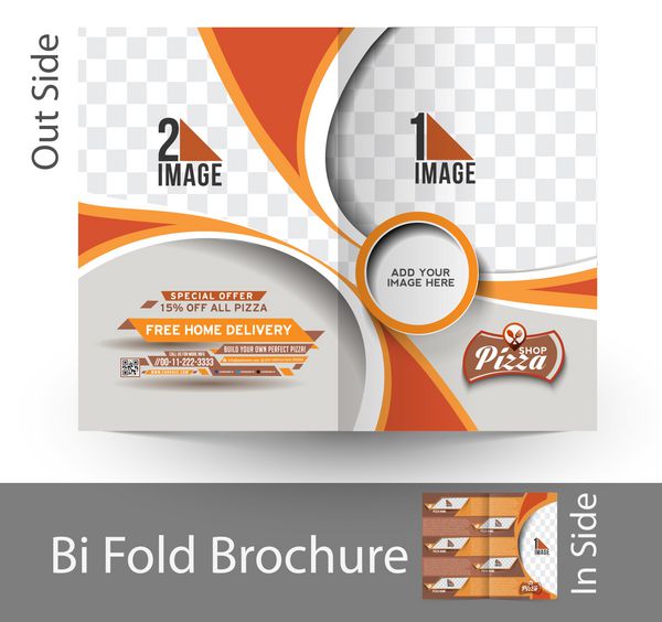 طراحی بروشور Pizza Shop Bi-Fold Mock up