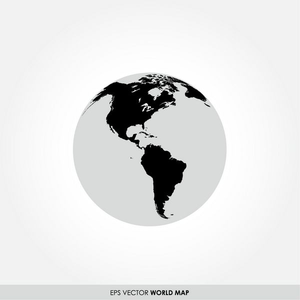 نقشه جهان روی نماد کره که قاره های آمریکای جنوبی را نشان می دهد