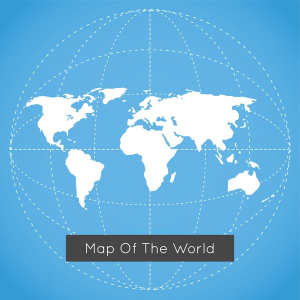 وکتور تصویر زمینه آبی تک رنگ از زمین ساخته شده است نقشه تکنو جهان