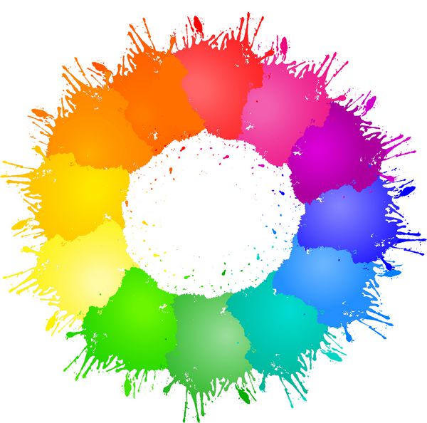 وکتور چرخ رنگ با لکه های رنگی