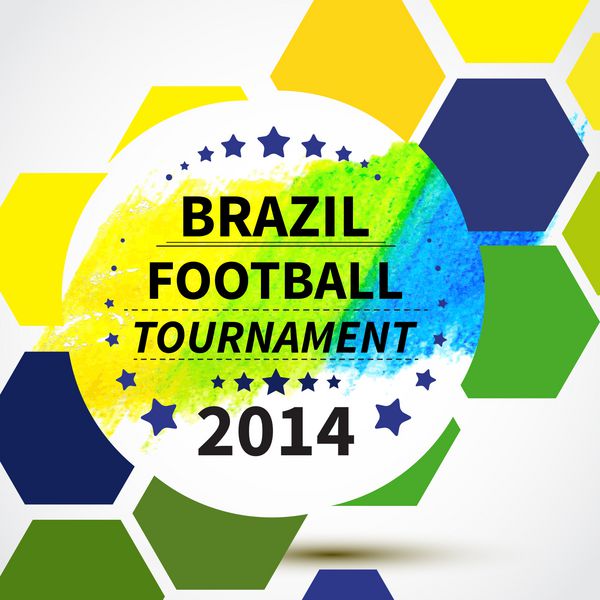 پوستر فوتبال برزیل 2014 پس زمینه روشن وکتور