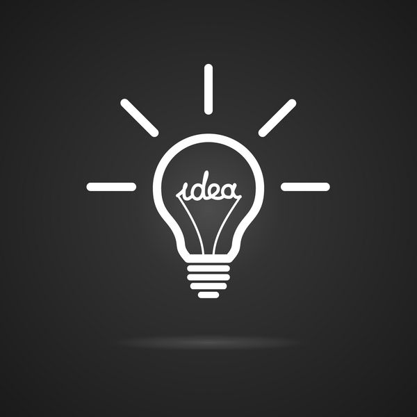 مفهوم شیک ایده موفق با الهام از شکل لامپ نماد وکتور