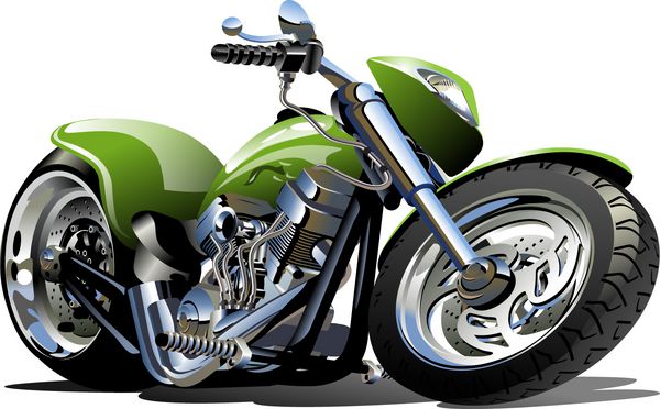 وکتور Cartoon Motobike گزینه repaint با یک کلیک