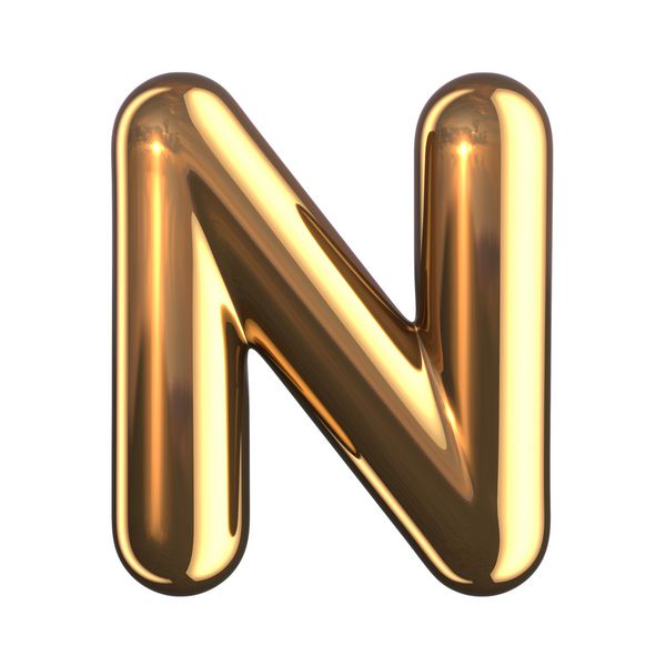 حرف N از الفبای گرد طلایی یک مسیر قطع وجود دارد