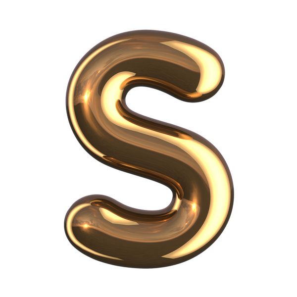 حرف S از الفبای گرد طلایی یک مسیر قطع وجود دارد
