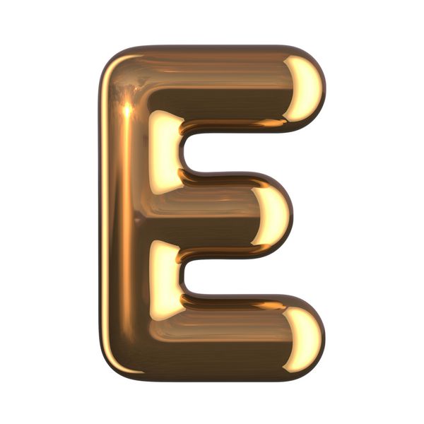 حرف E از الفبای گرد طلایی یک مسیر قطع وجود دارد