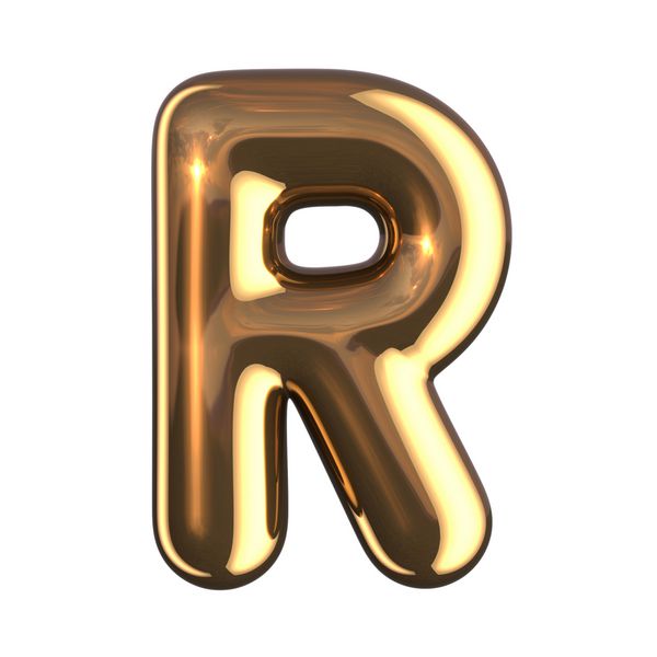 حرف R از الفبای گرد طلایی یک مسیر قطع وجود دارد