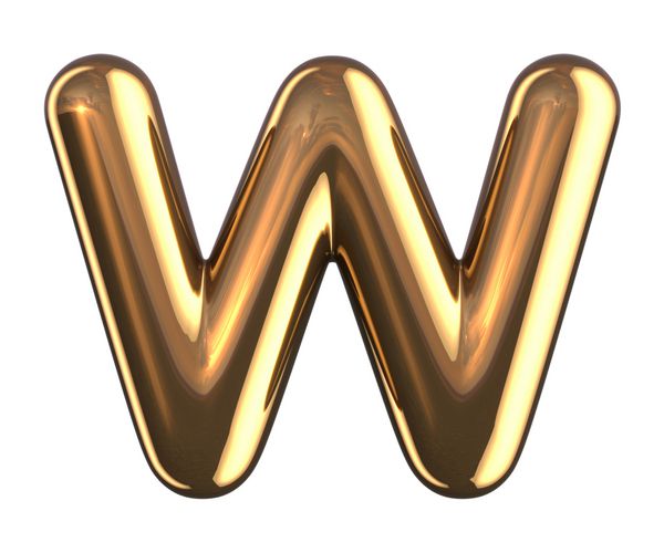 حرف W از الفبای گرد طلایی یک مسیر قطع وجود دارد