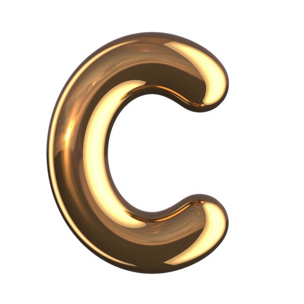 حرف C از الفبای گرد طلایی یک مسیر قطع وجود دارد