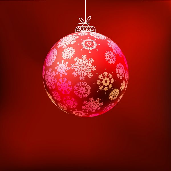 پس زمینه کریسمس با توپ قرمز و همچنین شامل وکتور است