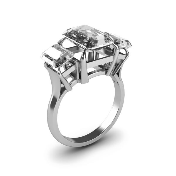 حلقه الماس نقره عروسی جدا شده در زمینه سفید