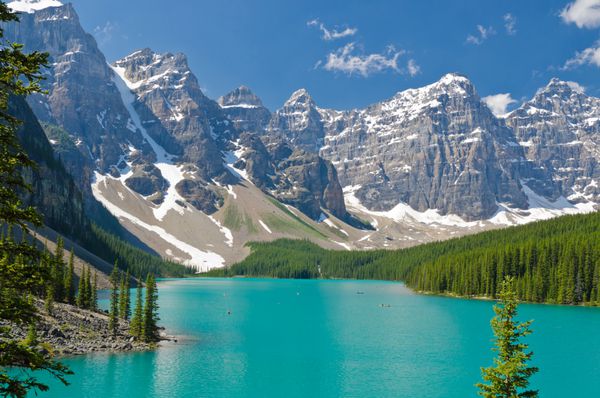 دریاچه کوهستانی باشکوه در کانادا