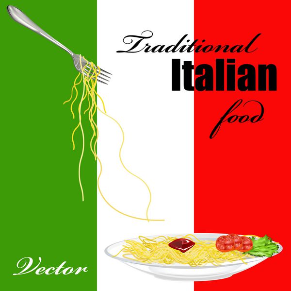 بهترین غذای سنتی ایتالیایی طراحی منو وکتور