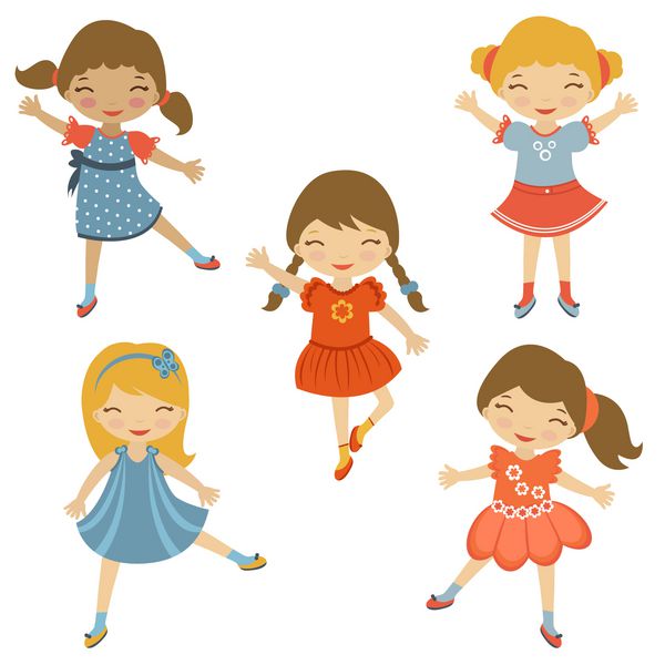 مجموعه ای رنگارنگ از دختران کوچک رقصنده شایان ستایش