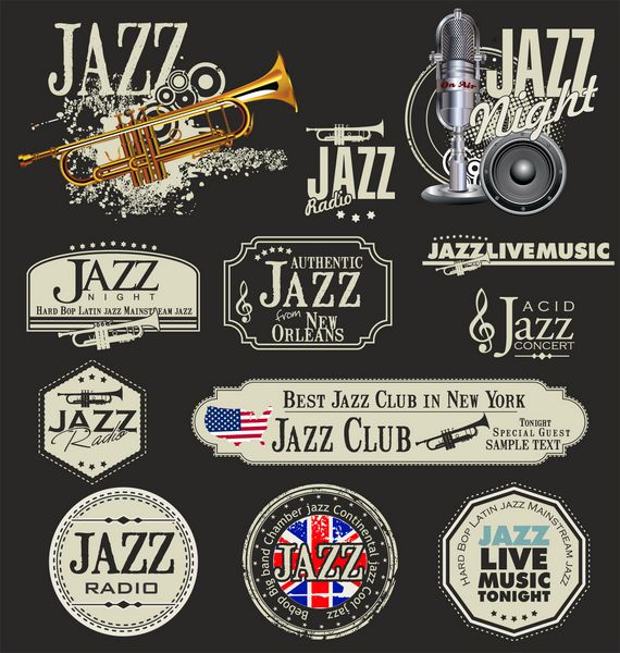 تمبرها و برچسب های موسیقی جاز