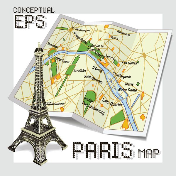 نقشه مفهومی توریستی پاریس