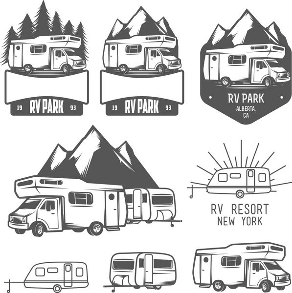 نشان ها و عناصر طراحی RV و پارک کاروان
