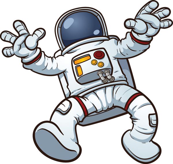 کلیپ آرت فضانورد وکتور کارتونی با شیب ساده همه در یک لایه