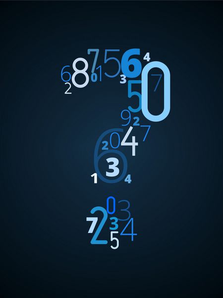 علامت سوال از فونت وکتور تایپوگرافی اعداد مختلف