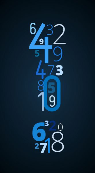 علامت تعجب از فونت وکتور تایپوگرافی اعداد مختلف
