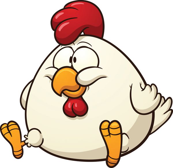 کلیپ آرت مرغ چاق وکتور کارتونی با شیب ساده همه در یک لایه