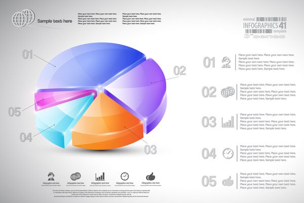 اینفوگرافی نمودار دایره ای سه بعدی