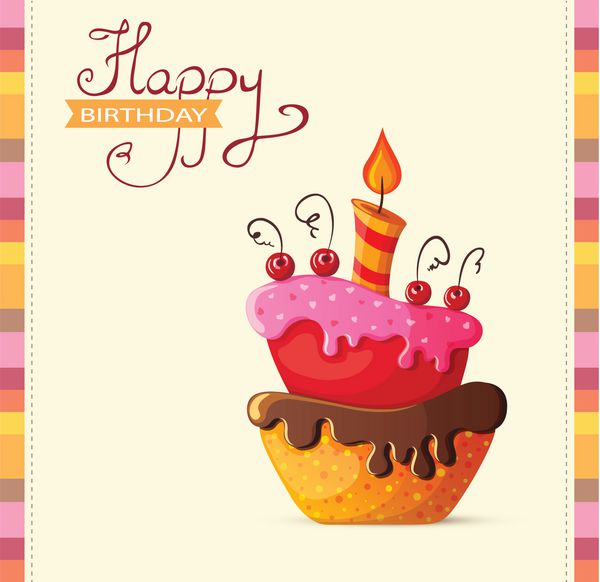 کارت تولد با تصویر کیک