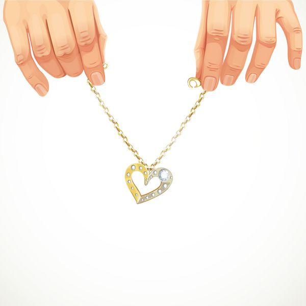 دستان مردانه دستبند زنجیر طلا با آویز قلب با جواهرات
