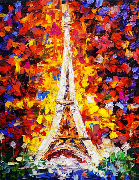 نقاشی رنگ روغن - برج ایفل پاریس