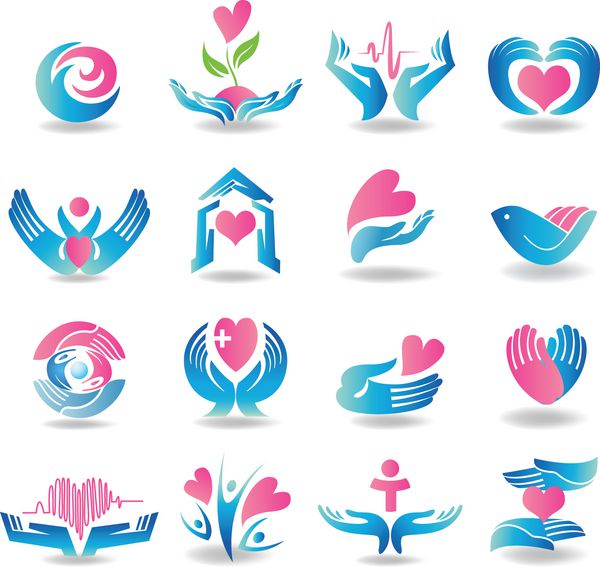 نمادهای رنگارنگ مراقبت های بهداشتی قلب و عروق